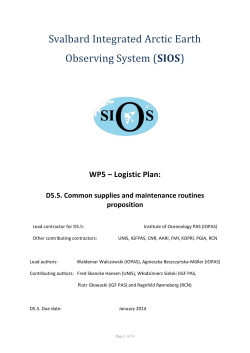 Svalbard Integrated Arctic Earth Observing System (SIOS)