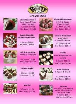 Dipped Strawberries Semi Sweet, Milk or White Chocolate &frac12; Dozen