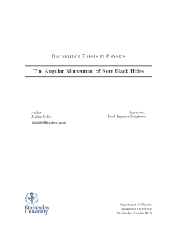Bachelor`s Thesis in Physics The Angular Momentum of Kerr Black