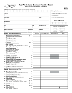 Fuel Alcohol and Biodiesel Provider Return