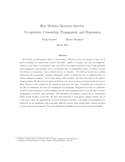 Co-optation, Censorship, Propaganda, and Repression