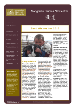 Mongolian Studies Newsletter - CHL