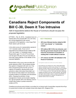 Canadians Reject Components of Bill C