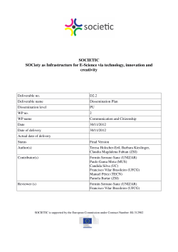 SOCIETIC SOCiety as Infrastructure for E-Science via