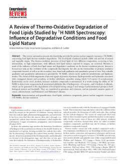 Review of Food Lipids 2014