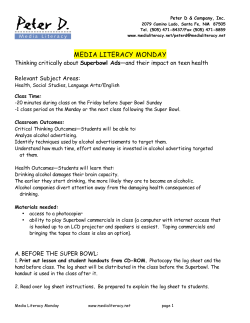 media literacy monday - Alcohol Literacy Challenge