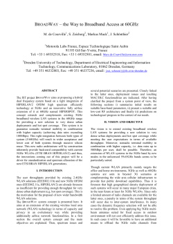 BROADWAY &oelig; the Way to Broadband Access at 60GHz