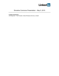 Shoreline Commons Presentation May 5 2015