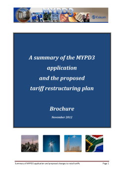 A summary of the MYPD3 application and the proposed tariff