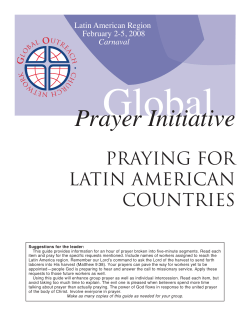 Prayer Guide &ndash; and photocopy as needed