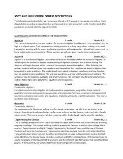 SHS Course Descriptions - Scotland School District 4-3
