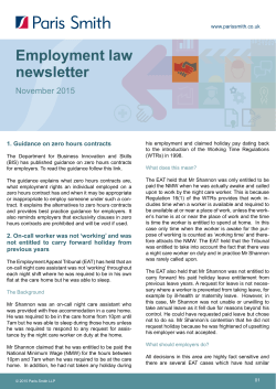 Employment law newsletter
