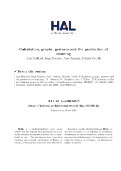 Calculators, graphs, gestures and the production of meaning
