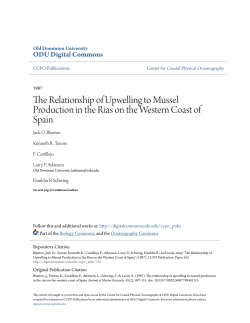 The Relationship of Upwelling to Mussel Production in the Rias on