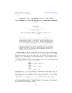 DYNAMICS OF A HIV-1 INFECTION MODEL WITH CELL