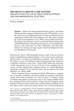 did obama`s ground game matter? the influence
