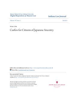 Curfew for Citizens of Japanese Ancestry