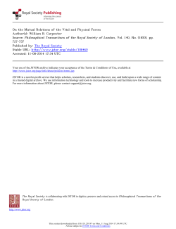 On the Mutual Relations of the Vital and Physical Forces Author(s