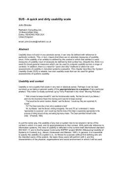SUS - A quick and dirty usability scale
