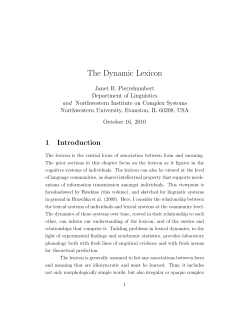 The Dynamic Lexicon - Northwestern University