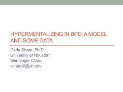 HYPERMENTALIZING IN BPD: A MODEL AND SOME DATA