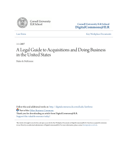 A Legal Guide to Acquisitions and Doing Business in the United States