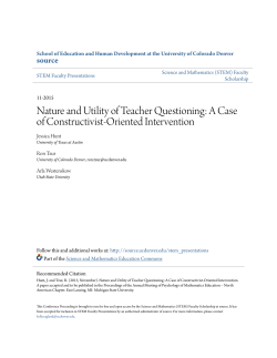 Nature and Utility of Teacher Questioning: A Case of