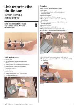 Pin Site Care - Hoffman - The Royal Children`s Hospital