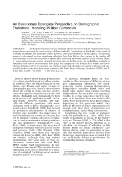 An Evolutionary Ecological Perspective on Demographic Transitions