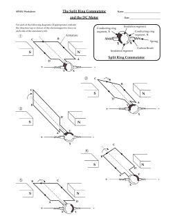 The Split Ring Commutator and the DC Motor N