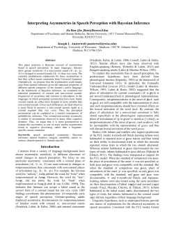 Interpreting Asymmetries in Speech Perception with