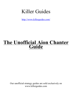 The Unofficial Aion Chanter Guide