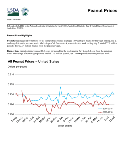 Peanut Prices 07/08/2016 - USDA Economics, Statistics and Market