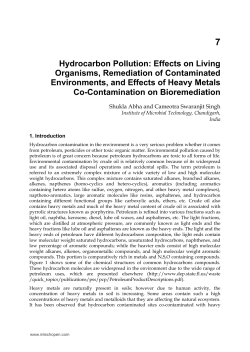 Hydrocarbon Pollution: Effects on Living Organisms