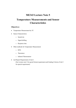 ME343 Lecture Note 5 Temperature Measurements and Sensor