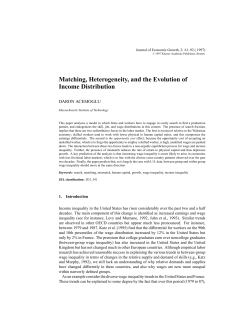Matching, Heterogeneity, and the Evolution of