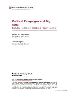 Political Campaigns and Big Data