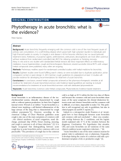 Phytotherapy in acute bronchitis: what is the evidence? | SpringerLink
