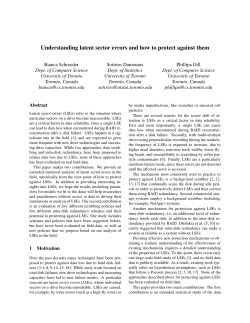 Understanding latent sector errors and how to protect