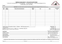 EMERALD SHOW SOCIETY - STUD CATTLE ENTRY FORM