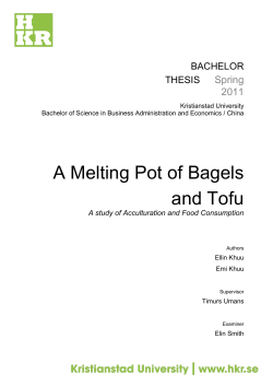A Melting Pot of Bagels and Tofu