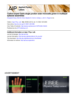 Carbon-doped GaAs - Rogers Research Group