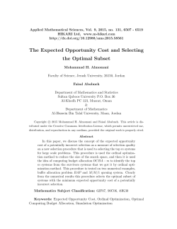 The Expected Opportunity Cost and Selecting the