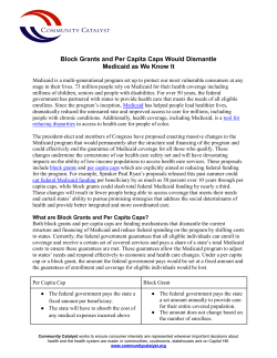 Block Grants and Per Capita Caps Would Dismantle Medicaid as