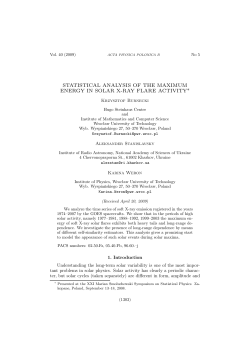 statistical analysis of the maximum energy in solar x