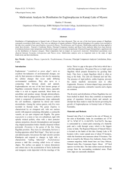 Distribution of Euglenophyceae in Karanji Lake of Mysore