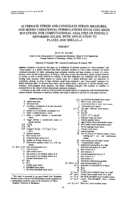 alternate stress and conjugate strain measures, and mixed