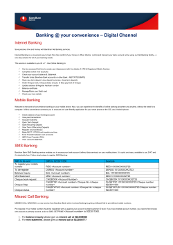 Banking @ your convenience &ndash; Digital Channel