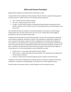 Ethics and Censure Procedure