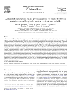 Annualized diameter and height growth equations for